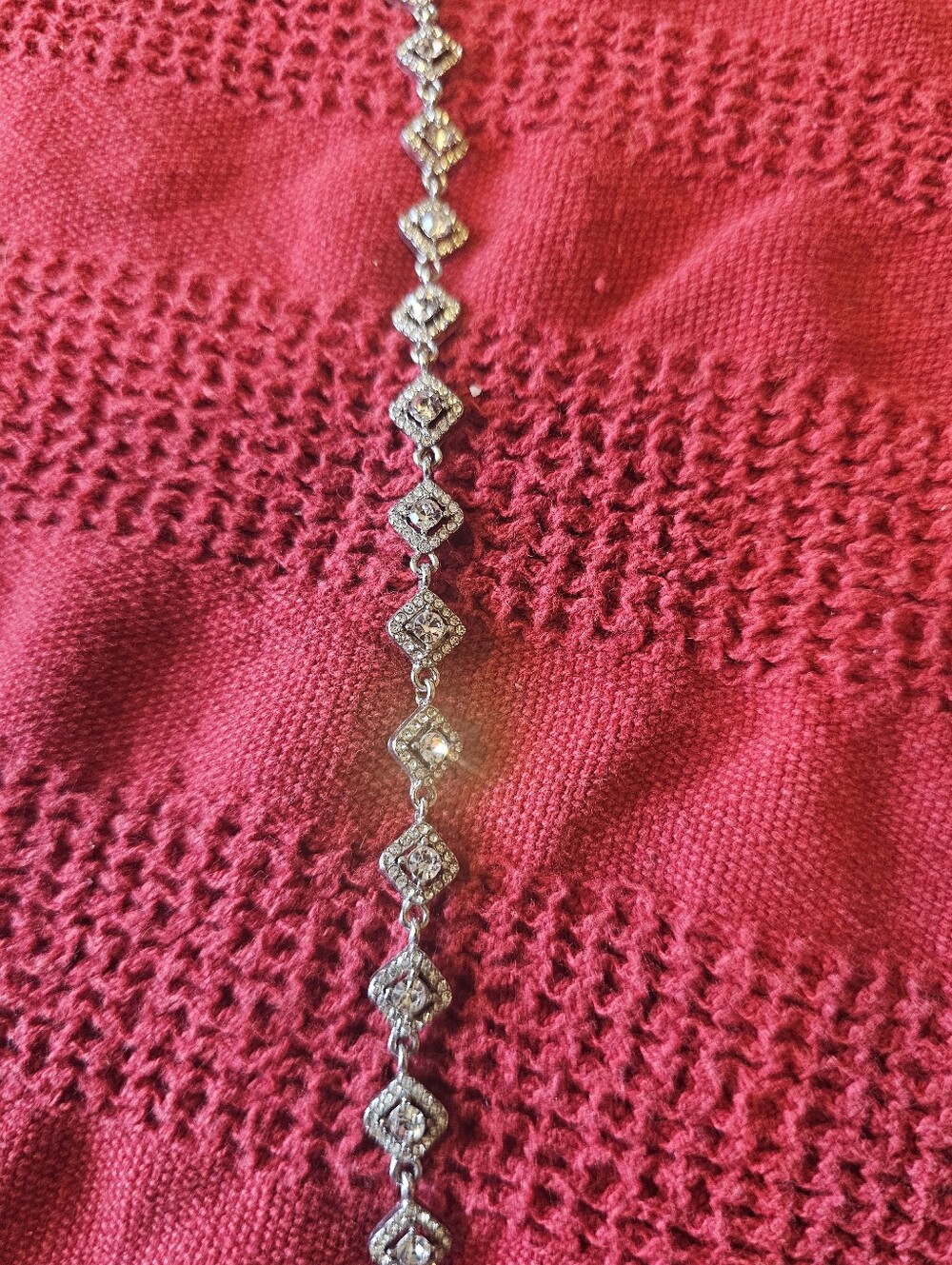 Silver Bracelet With White Stones
